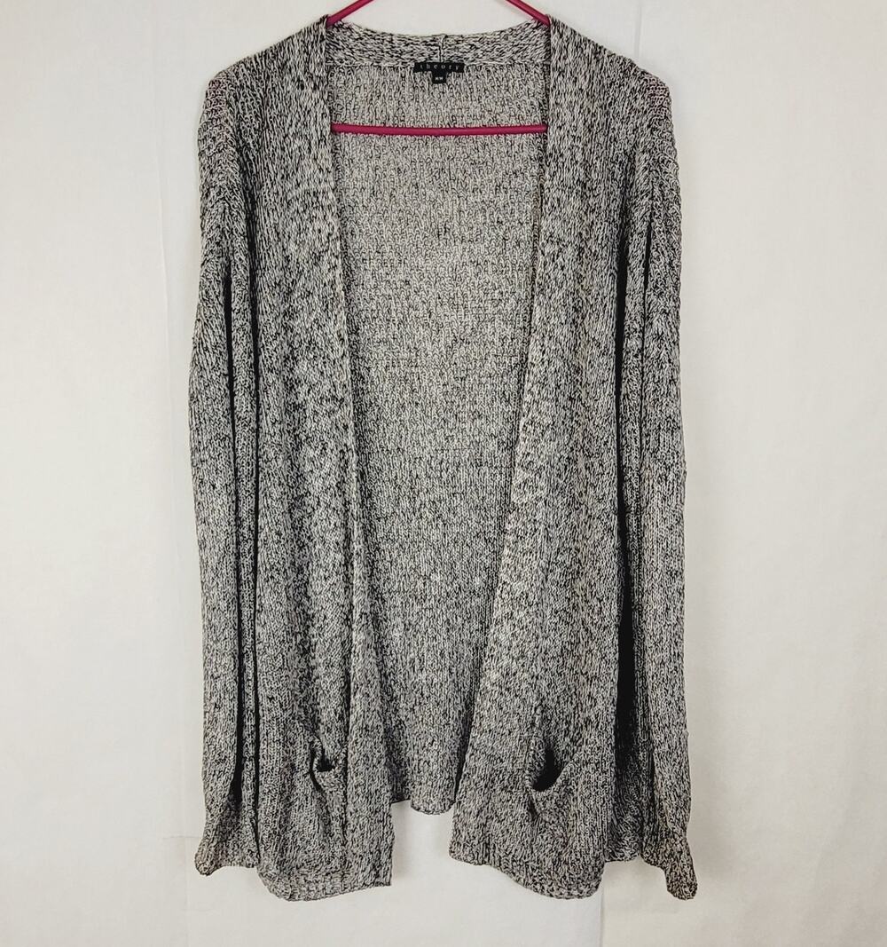 Theory linen cardigan open front slouchy open knit Medium Old Money Quiet Luxury